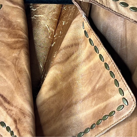 Michael Kors Size Large 100% LeatherTan Women’s Lined Studded Rate Jacket Belt - Picture 6 of 16